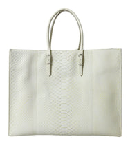 Balenciaga White Yellow Exotic Skin Leather Shopping Tote PAPIER Bag - Shopper Bags