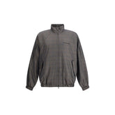 Balenciaga Zipped Jacket with Brown and Blue checked motif - 1