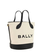 Bally Elegant Monogram Bucket Bag in Black & White - Bucket Bags
