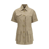 Robe Balmain beige en coton décontractée