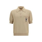 Polo en coton beige Balmain