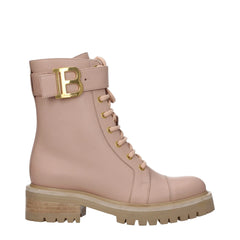 Balmain Beige Leather Ankle Boots - EU36/US6 - Boots