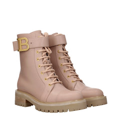 Balmain Beige Leather Ankle Boots - EU36/US6 - Boots