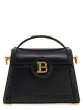 Balmain Schwarze Kalbsleder Handtasche