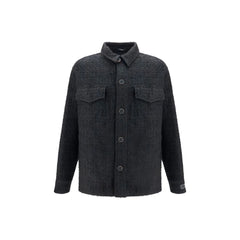 Balmain Black Cotton Full-Length Jacket