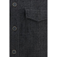 Balmain Black Cotton Full-Length Jacket