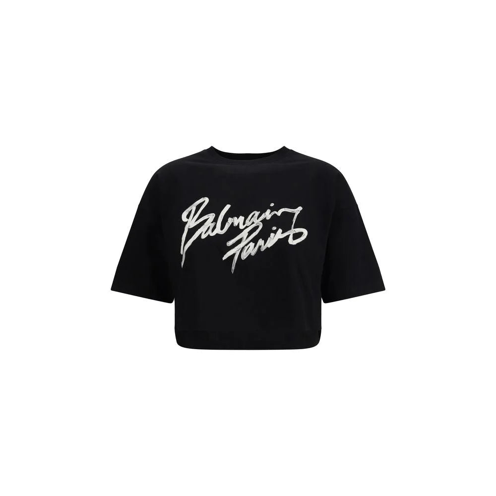 Balmain Black Cotton T-Shirt