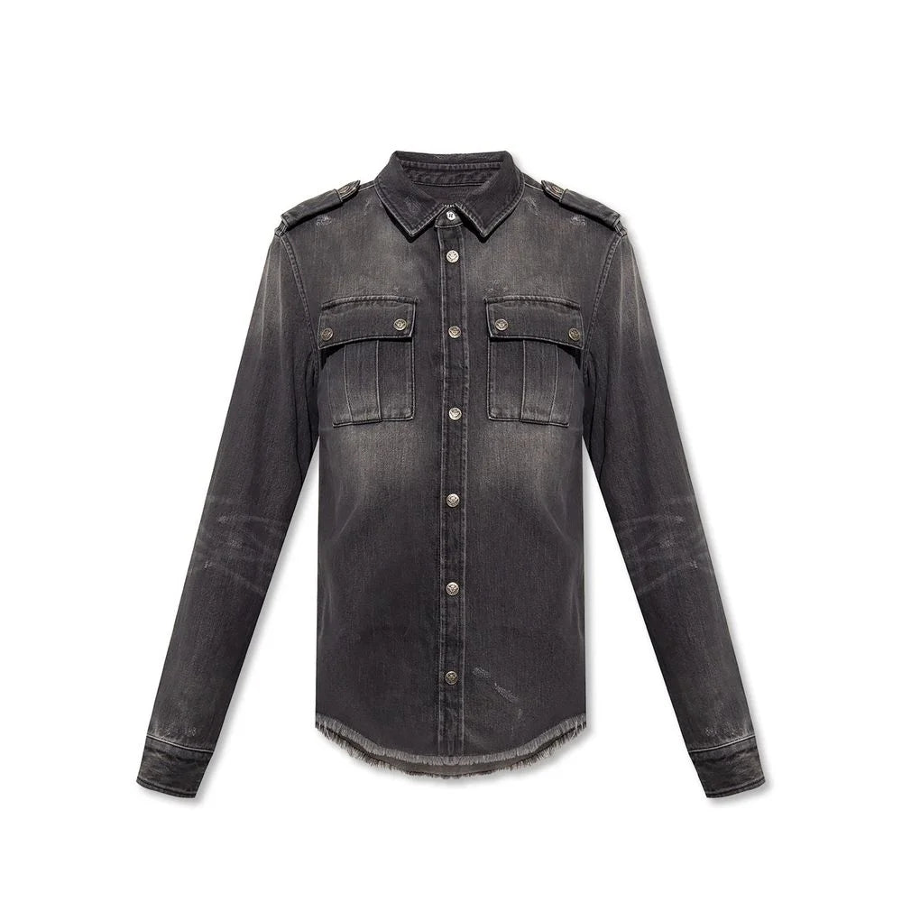 Balmain Black Denim Shirt