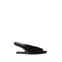 Balmain Black Goatskin Mules - EU40/US10