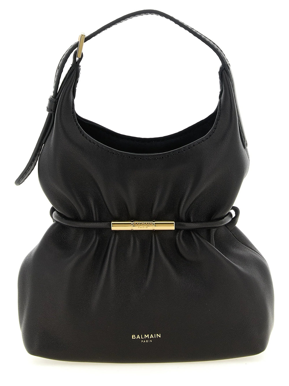 Balmain Black Lamb Leather Handbag