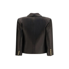Balmain Black Lamb Ovis Aries Aries Leather Jacket - IT38 | S