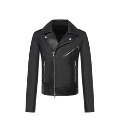 Balmain Black Leather Biker Jacket - 48 | M