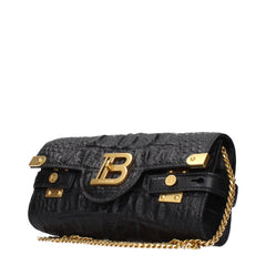 Balmain Black Leather Clutch Bag