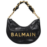 Balmain Black Leather Shoulder Bag