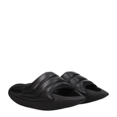 Balmain Black Leather Slippers Sandals - EU40/US7