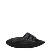 Balmain Black Leather Slippers Sandals - EU40/US7