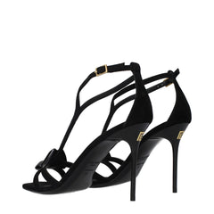 Balmain Black Leather Stiletto Heel Sandals