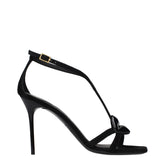 Balmain Black Leather Stiletto Heel Sandals