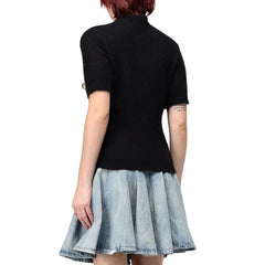 Balmain Black Merino Wool Tank Tops - 38