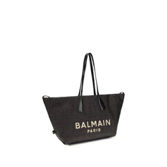 Balmain Black Raffia Shoulder Bag