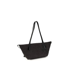 Balmain Black Raffia Shoulder Bag