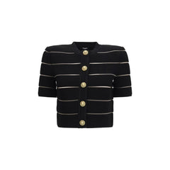 Balmain Black Viscose Cardigan
