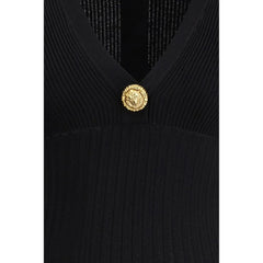 Balmain Cerné viskózové šaty na volný čas