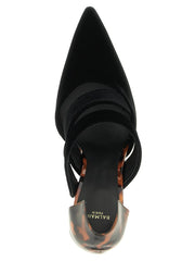 Balmain Black Viscose High Heel Pumps