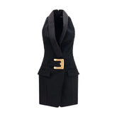 Balmain Black Wool Oves Aries Casual Dress - 34 | XXS