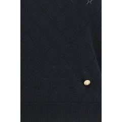 Balmain Black Wool Oves Aries Sleeveles T-Shirt
