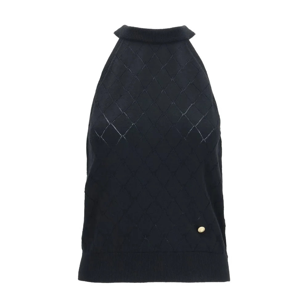 Balmain Black Wool Oves Aries Sleeveles T-Shirt