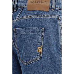 Balmain Modrene bavlnene dzinove nohavice