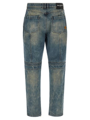 Balmain Blue Cotton Straight-Leg Jeans