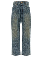 Balmain Blue Cotton Straight-Leg Jeans - W34