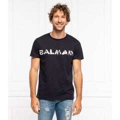 Balmain Blue Cotton T-Shirt - XS - T-Shirts