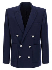 Balmain Blue Virgin Wool Blazer - IT50 | L