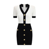Balmain Braided pattern midi Dress - Dresses