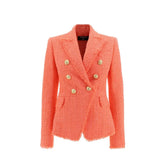 Balmain Orange Cotton Blazer - 40