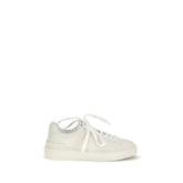 Balmain White Calf Leather Bos Taurus Low Top Sneakers