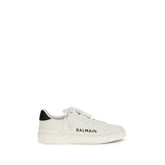 حذاء رياضي Balmain أبيض من جلد العجل Bos Taurus منخفض