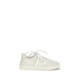Balmain White Calf Leather Bos Taurus Low Top Sneakers - EU39/US9