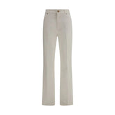 Balmain White Cotton Straight-Leg Jeans