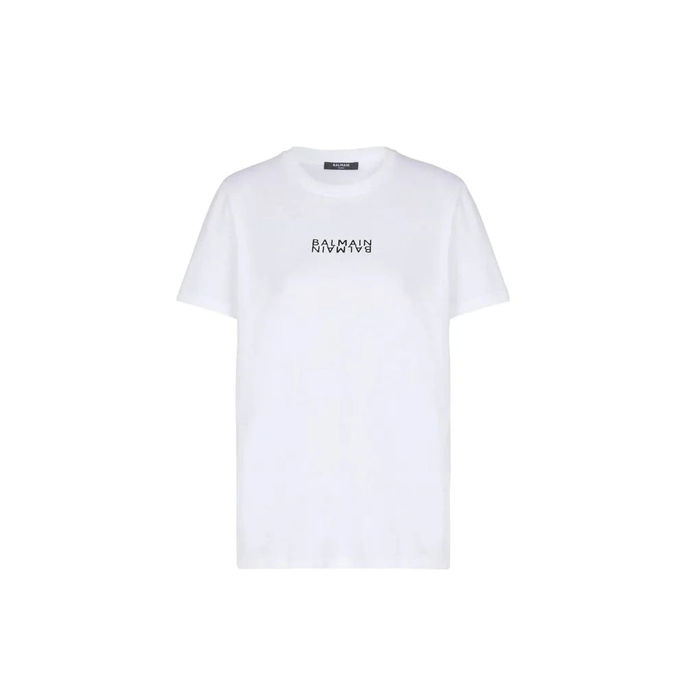 T-shirt en coton blanc Balmain