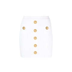 Balmain White Polyester Mini Skirt - 38