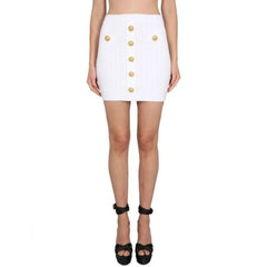 Balmain White Polyester Mini Skirt - 38