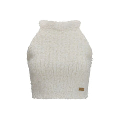 Balmain White Viscose Sleeveles T-Shirt