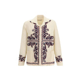 Baziszt Cream Silk Pattern Shirt