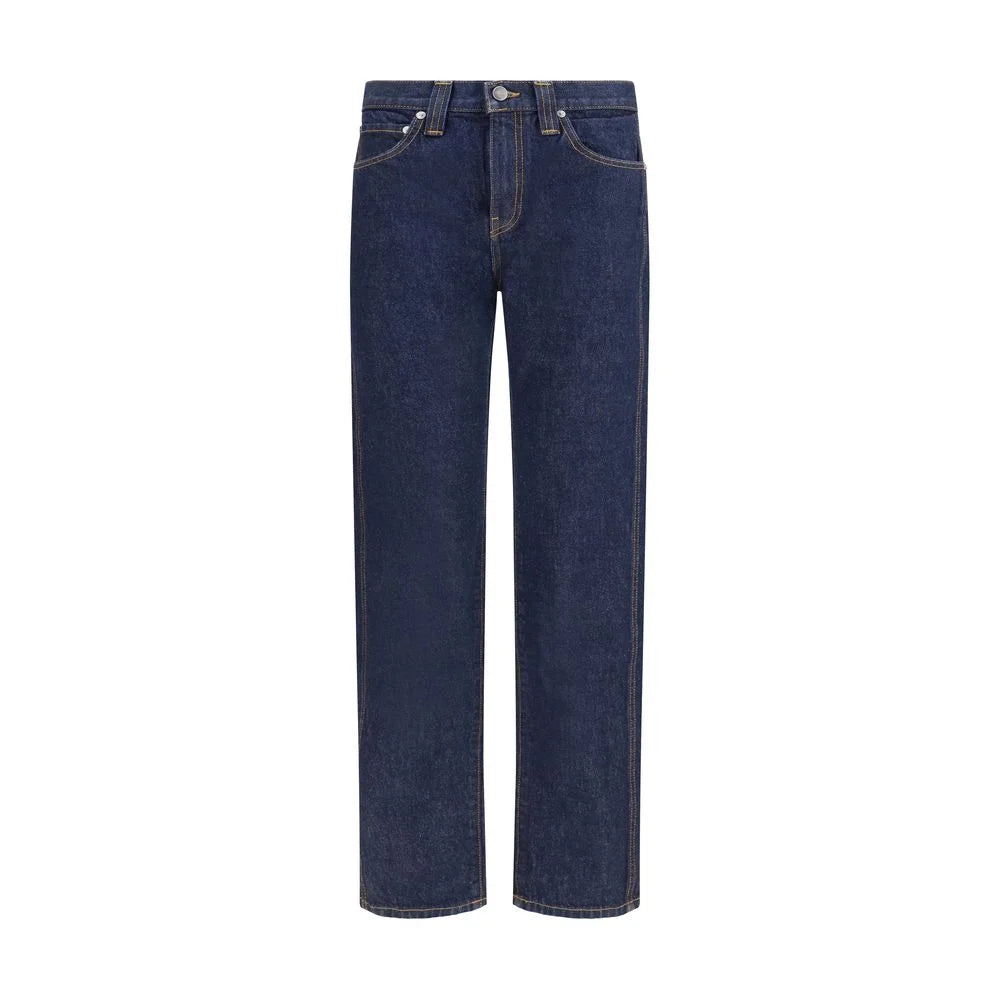 Khaite Blue Cotton Straight-Leg Jeans