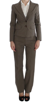 BENCIVENGA Beige Wool Cotton Suit - Pant Suits