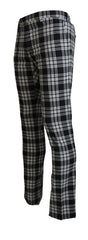 BENCIVENGA Black Checkered Cotton Men Casual Pants - IT48 | M - Trousers